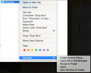 "Open terminal at folder" option